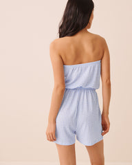 Gingham Print Sleeveless Romper