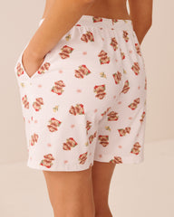 Highland Cow Print Cotton Pyjama Bermuda Shorts