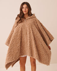 Leopard Soft Plush Hooded Cape