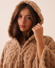 Leopard Soft Plush Hooded Cape