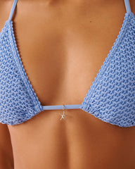 LILAC BLUE Crochet Triangle Bikini Top