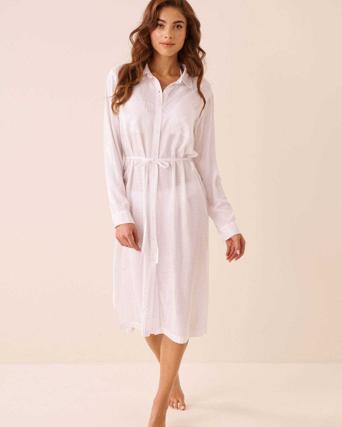 Long Sleeve Button-Down Dress