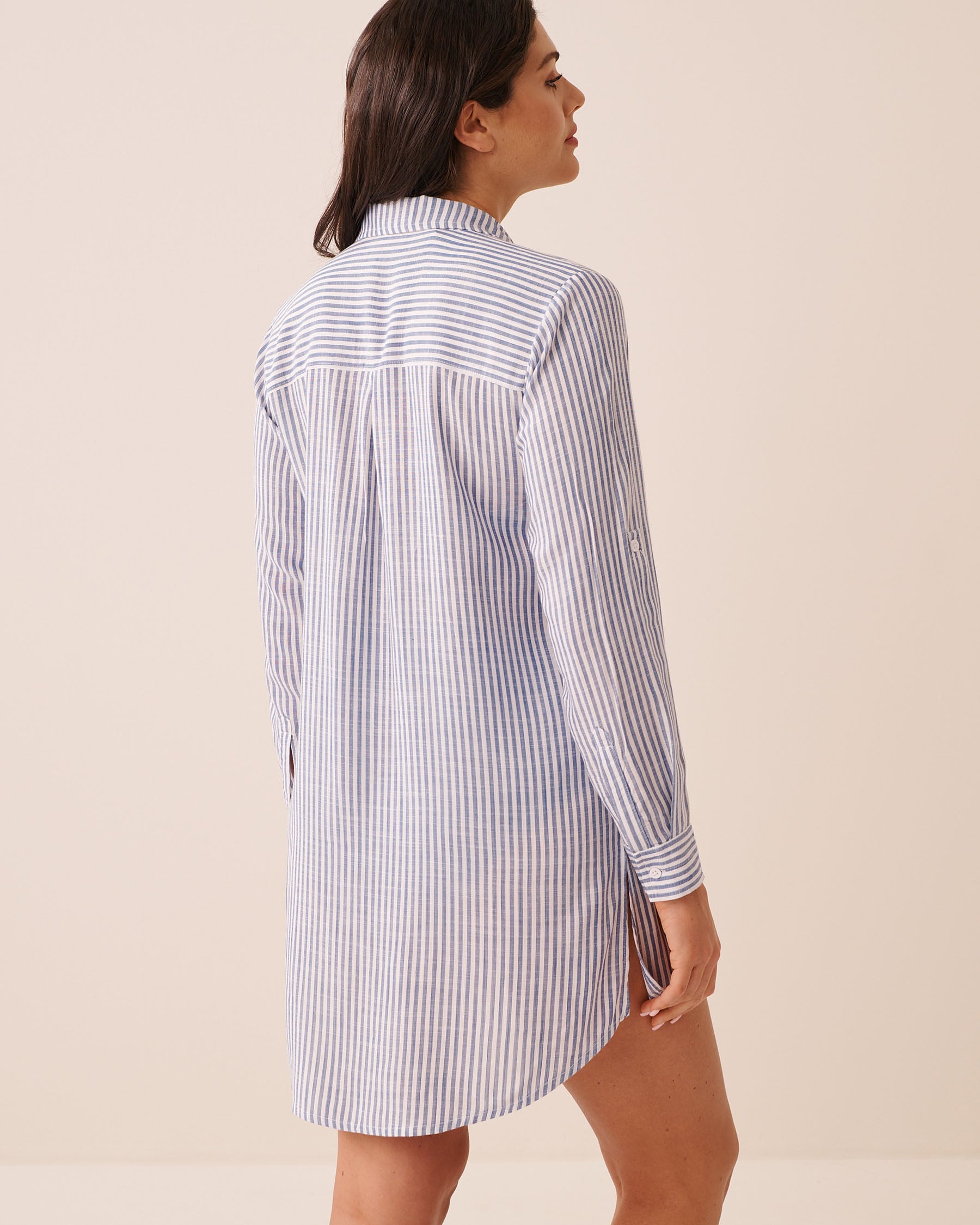 Long Striped Button-down Shirt