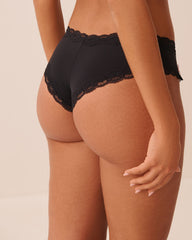 Lace-Trim & Bow Microfiber Cheeky Panty