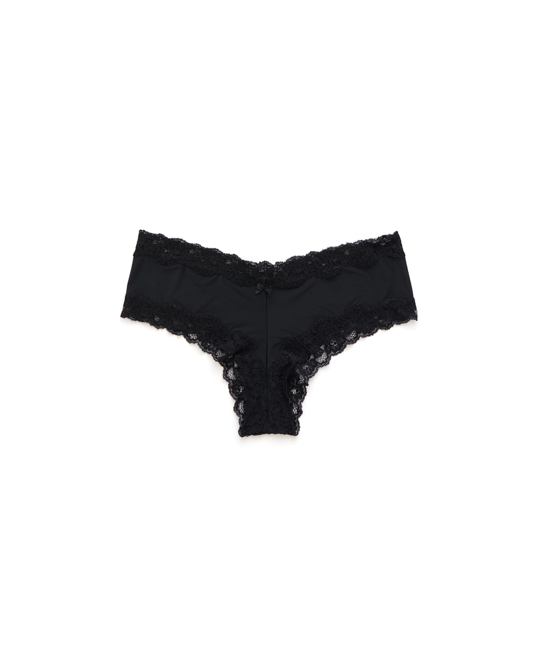 Microfiber and Lace Trim Cheeky Panty