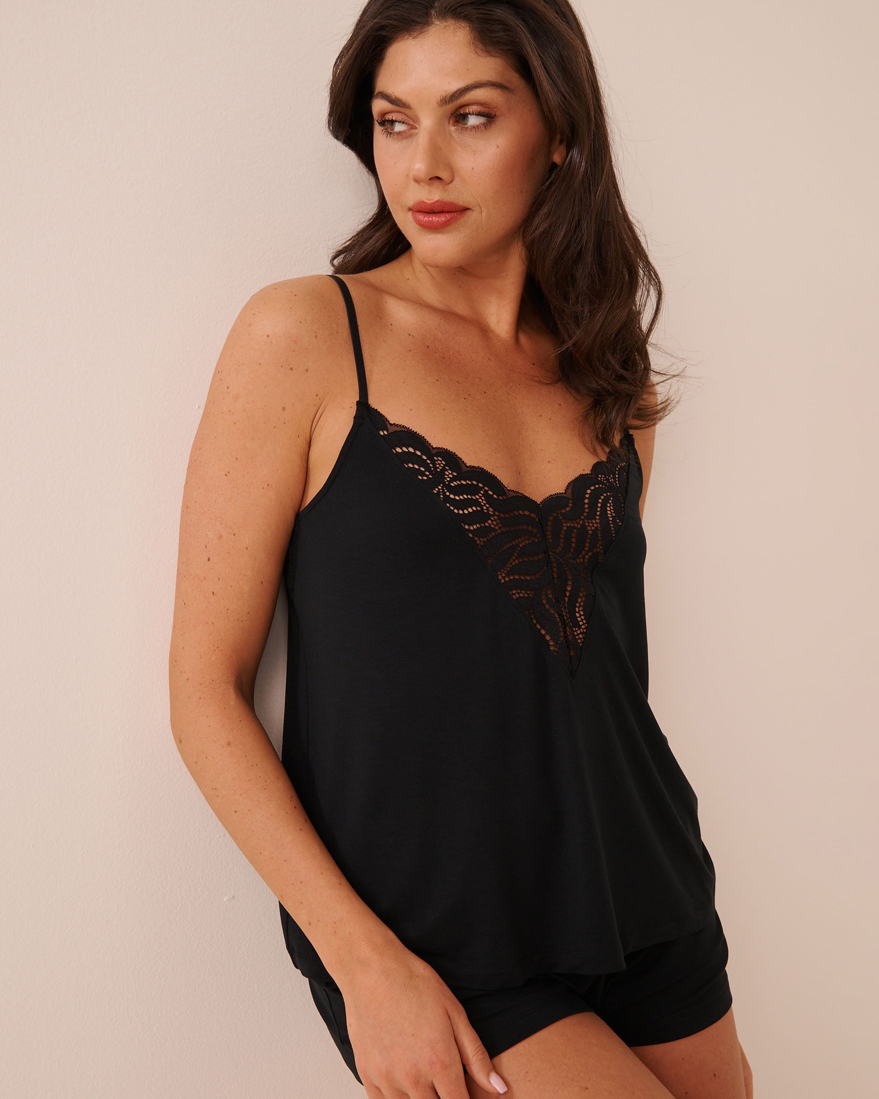 Lace Plunge Modal Cami Top