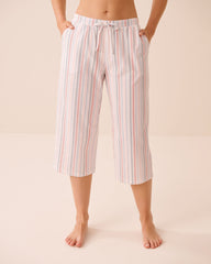Multistripe Cotton Pyjama Capris