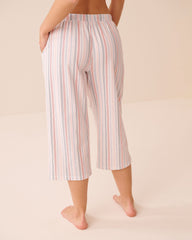 Multistripe Cotton Pyjama Capris