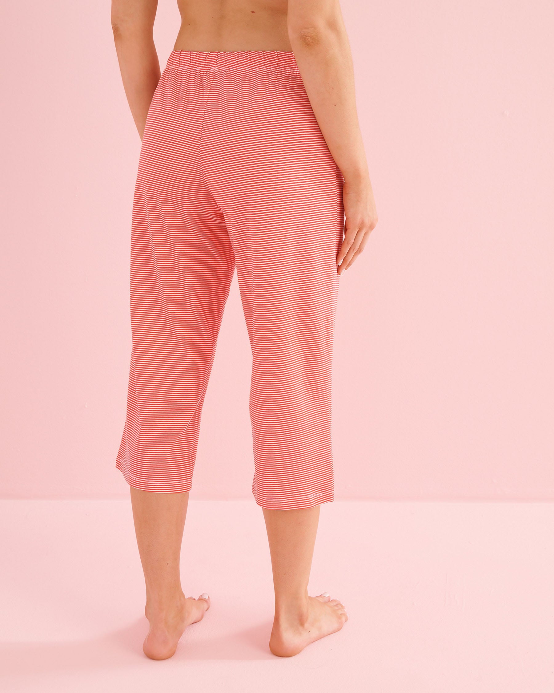 Palm Tree Print Cotton T-shirt and Capris PJ Set
