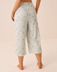Parisian Dogs Print Super Soft Pajama Capris