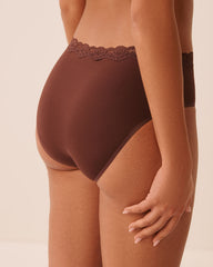 Super Soft Lace Trim High Waist Bikini Panty