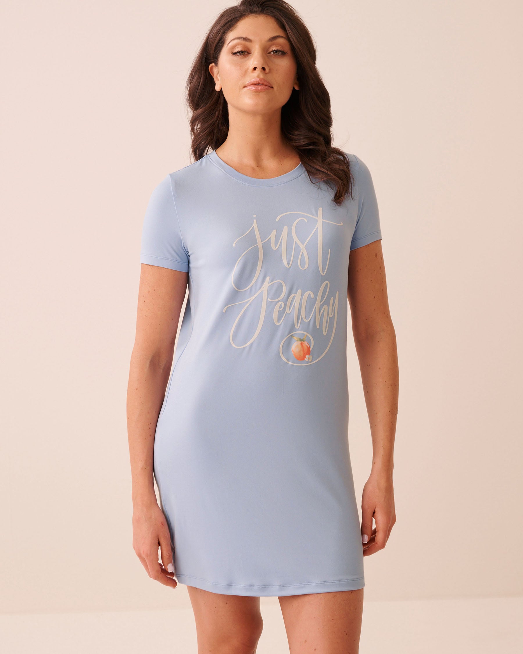 Peach Print Super Soft Short Sleeve Sleepshirt