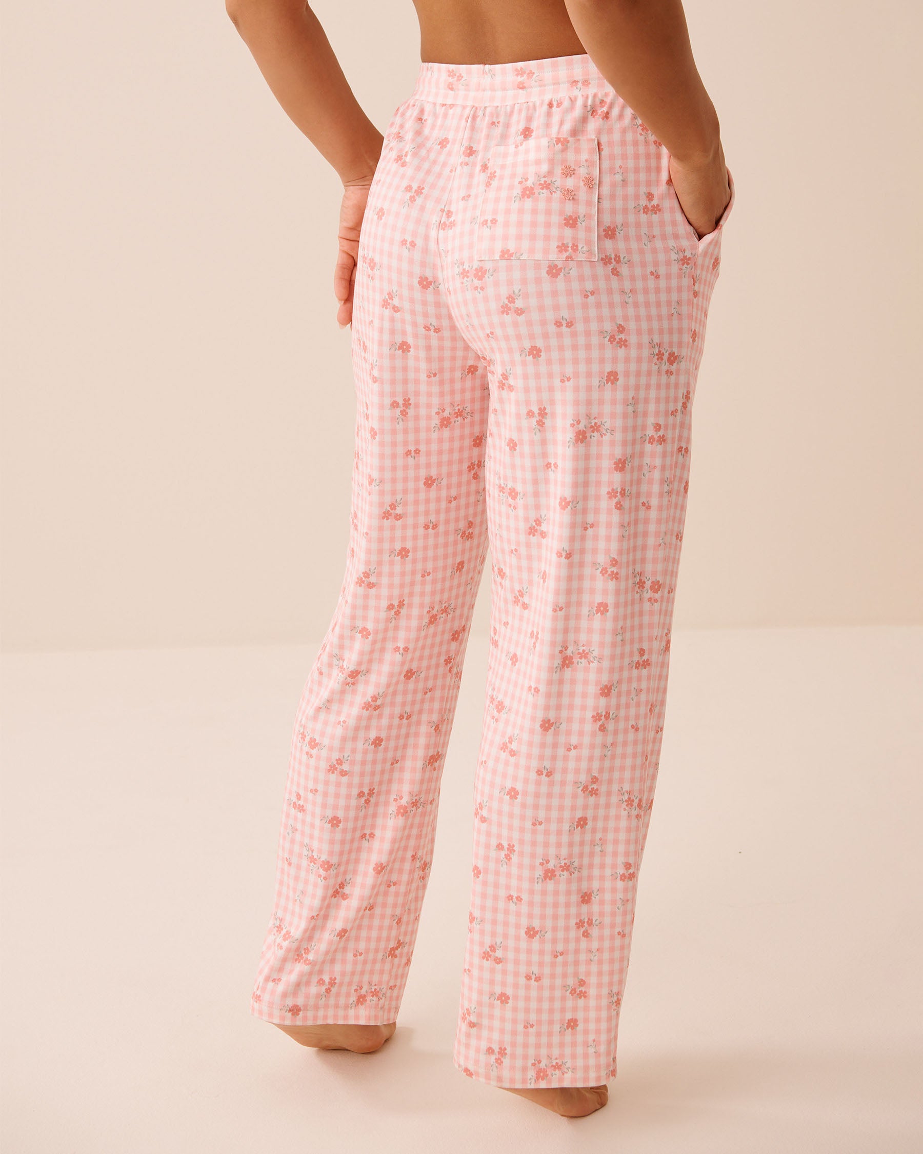 Floral Gingham Print Super Soft Pajama Pants