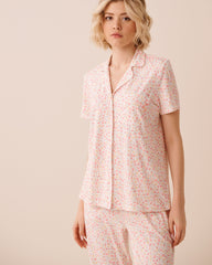 Floral Print Super Soft Short Sleeve Button-down Shirt