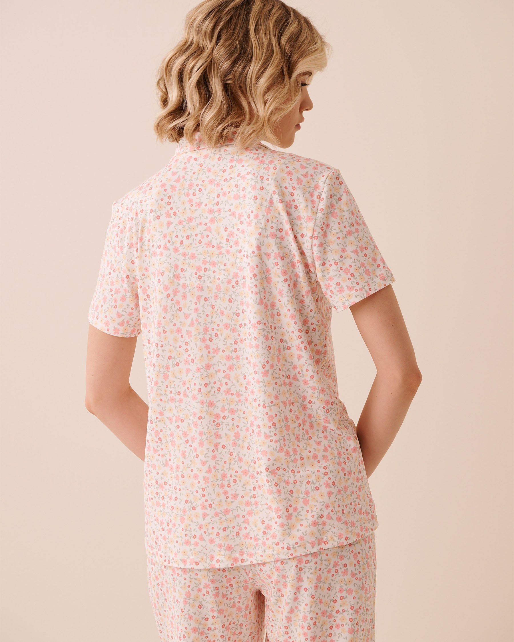 Floral Print Super Soft Short Sleeve Button-down Shirt