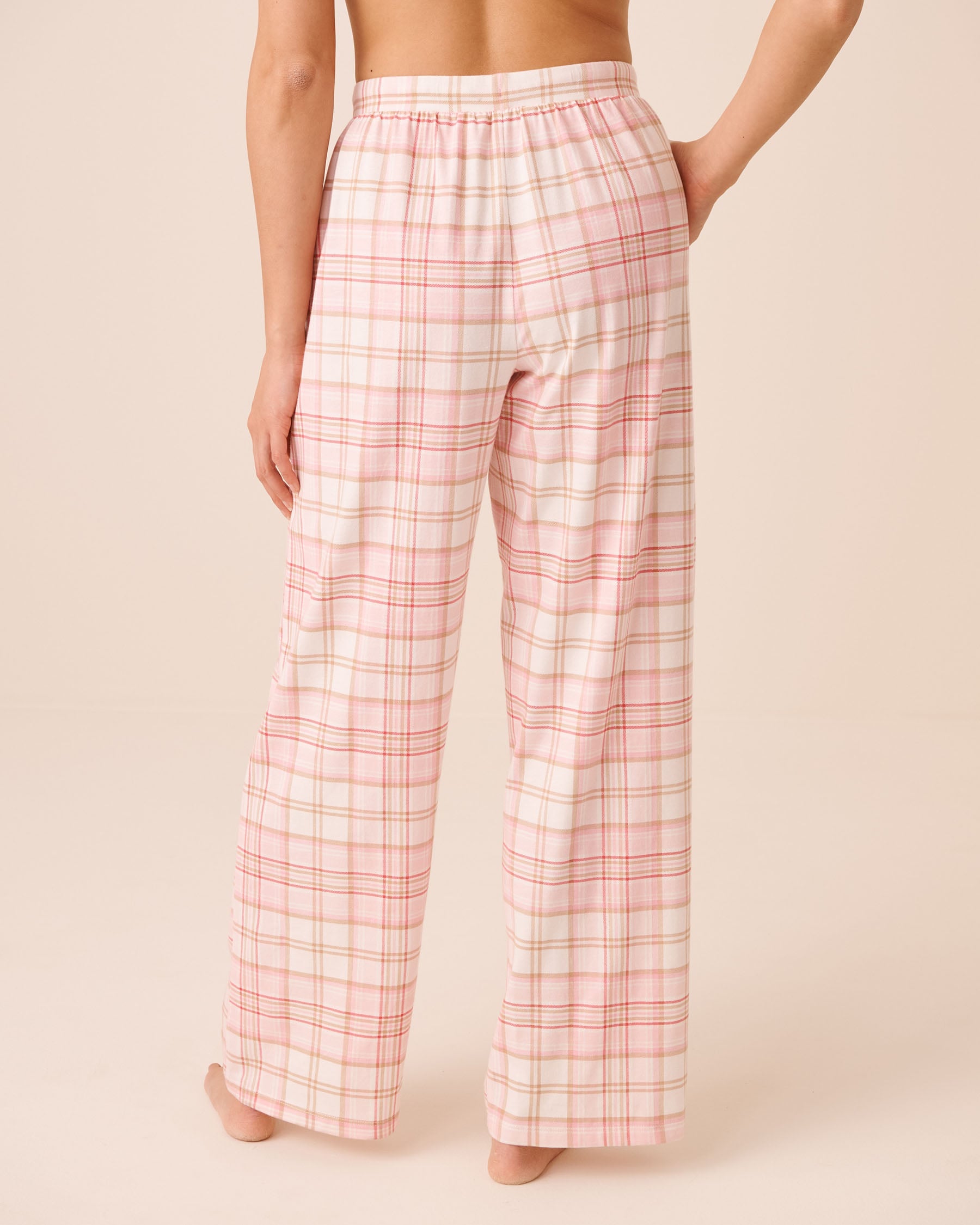 Pink Plaid Cotton Pajama Pants