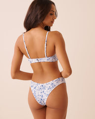 PORCELAIN FLORAL Bandeau Bikini Top