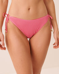 RED GINGHAM Side Tie Brazilian Bikini Bottom