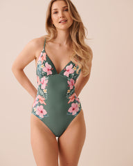 RESORT GETAWAY Strappy Back One-piece Swimsuit