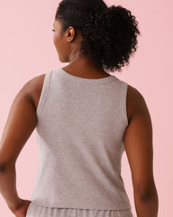 Ribbed Cotton Tank Top with Shelf Bra