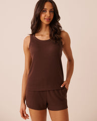 Ribbed Knit Scoop Neck Tank Top