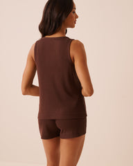 Ribbed Knit Scoop Neck Tank Top