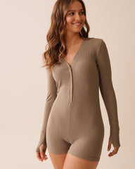 Ribbed Modal Long Sleeve Romper