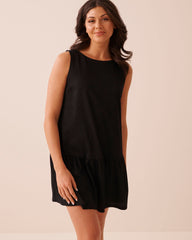 Ruffled Crepe Knit Short Dress