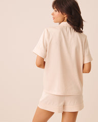Leopard Jacquard Short Sleeve Satin Pajama Set