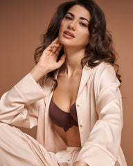 Satin Long Sleeve Button-down Shirt