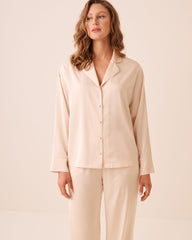 Satin Long Sleeve Button-down Shirt