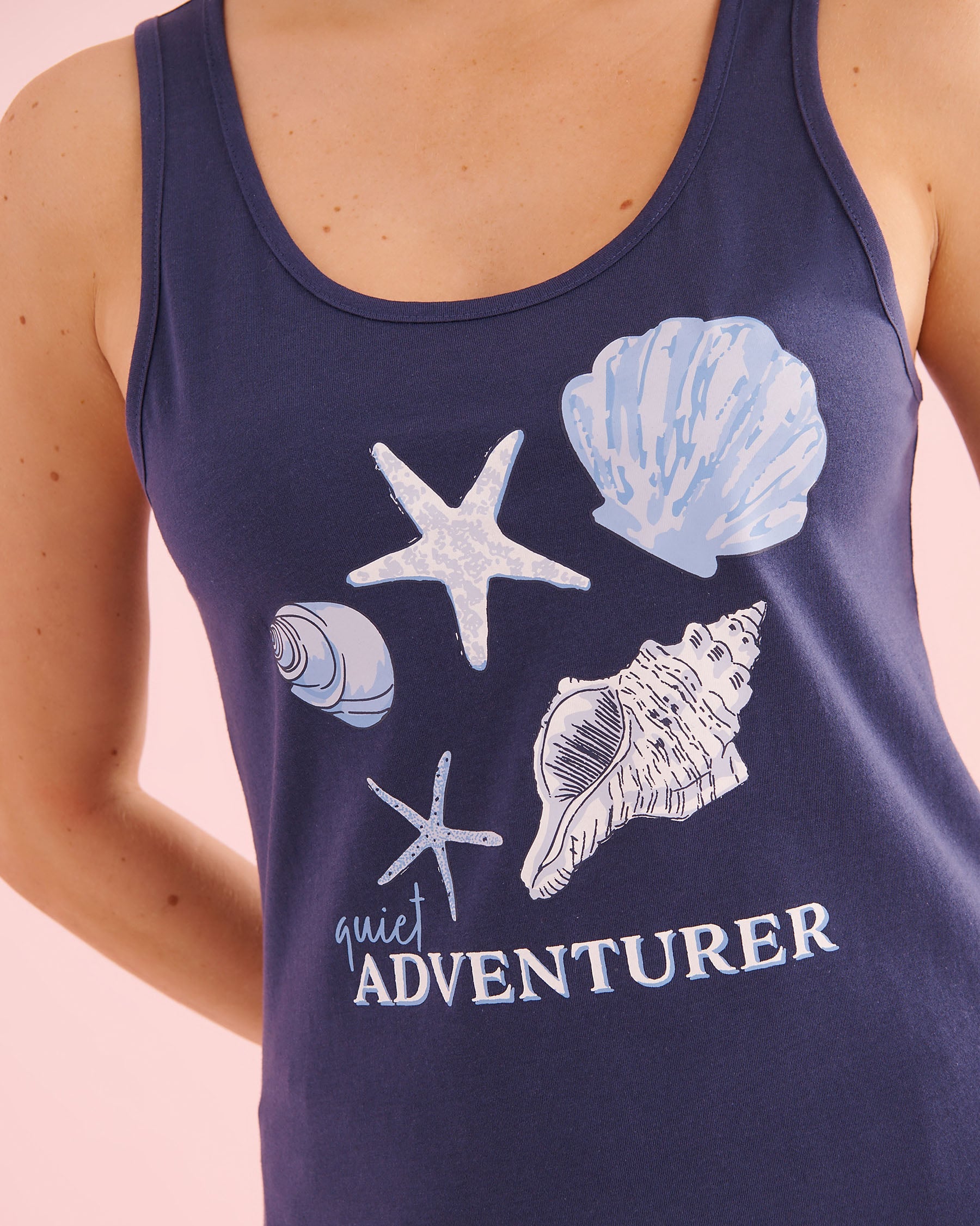 Seashell Print Cotton Cami and Shorts PJ Set