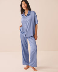 Short Sleeve Satin Pajama Set