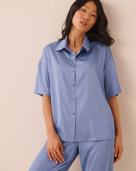 Short Sleeve Satin Pajama Set