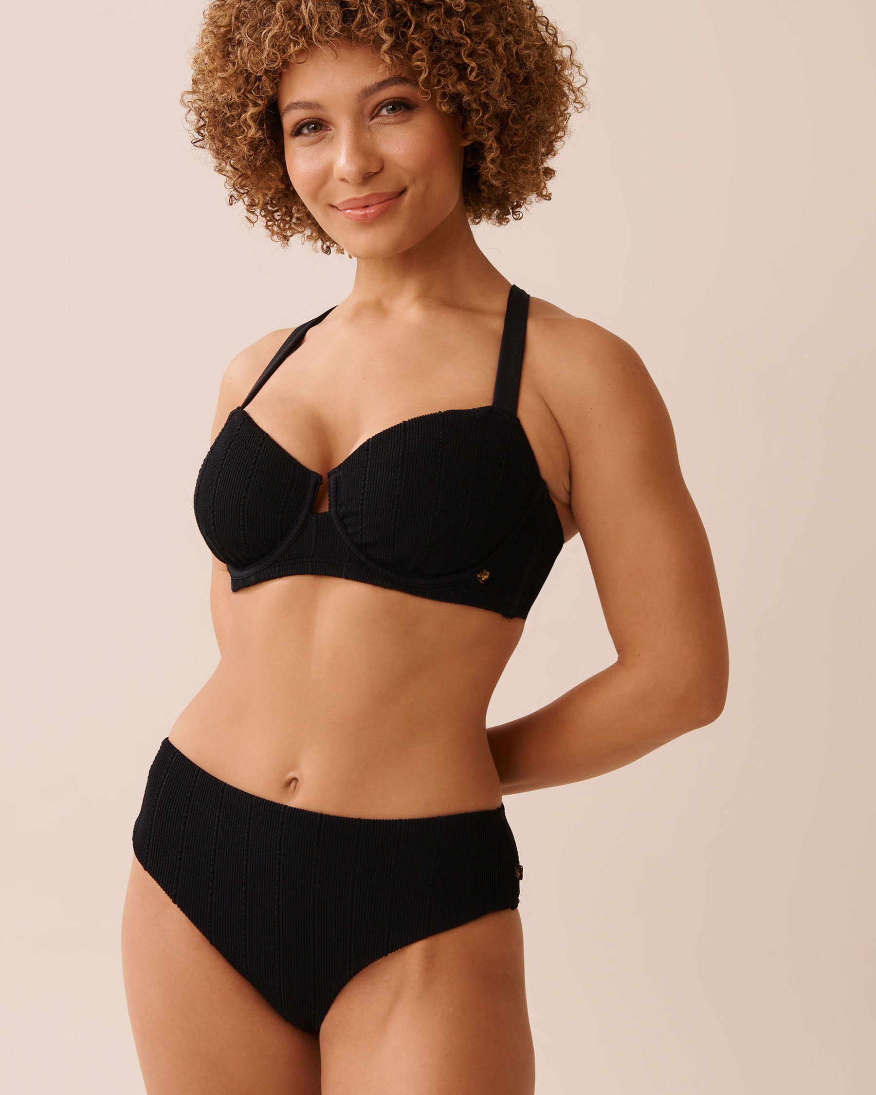 SMOCKED D Cup Balconette Bikini Top