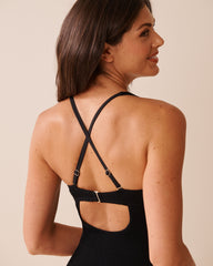 SMOCKED Plunge One-piece Swimsuit