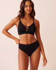 BLACK Longline Triangle Bikini Top