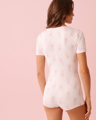 Spa Time Teddy Print Super Soft Short Sleeve Romper