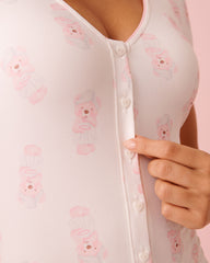 Spa Time Teddy Print Super Soft Short Sleeve Romper