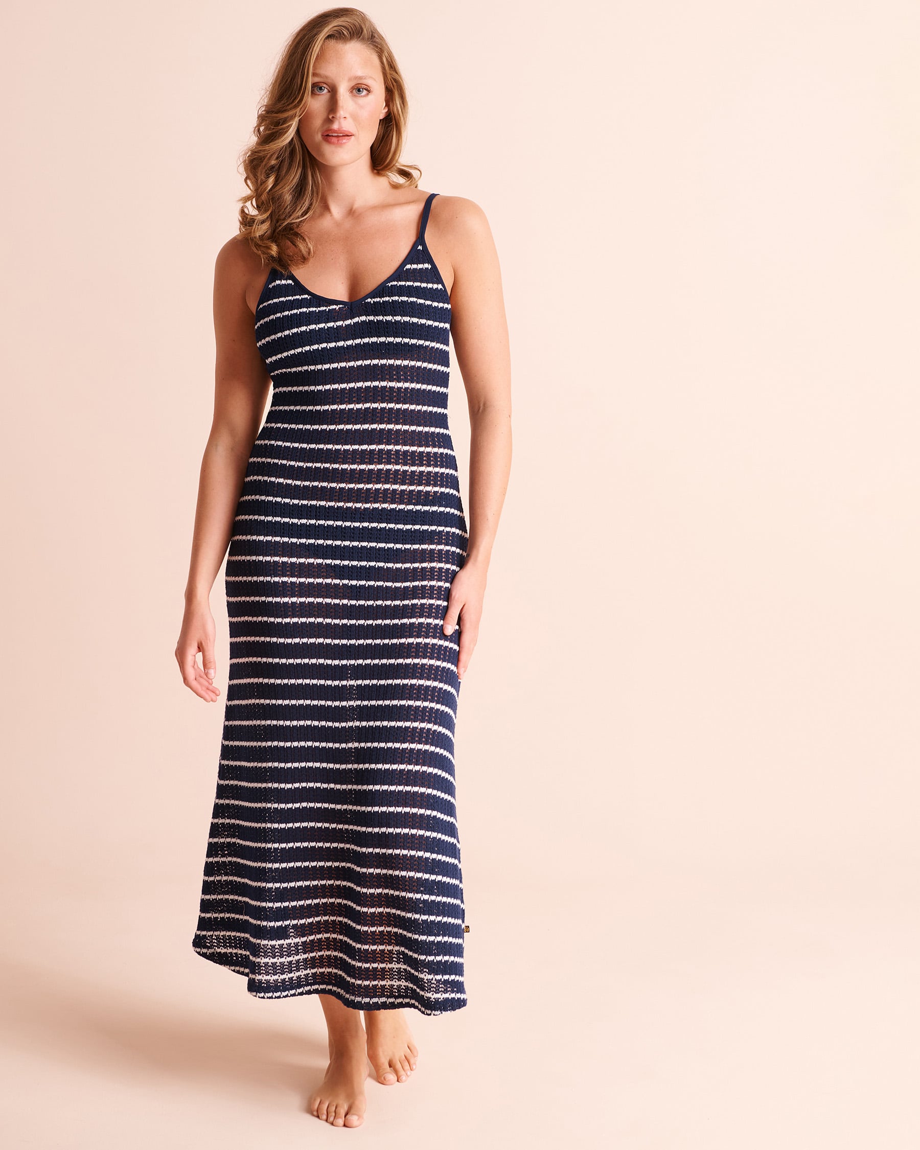 Stripe Crochet Maxi Dress