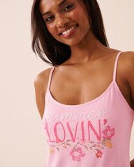 Summer Floral Print Super Soft Cami Top with Shelf Bra