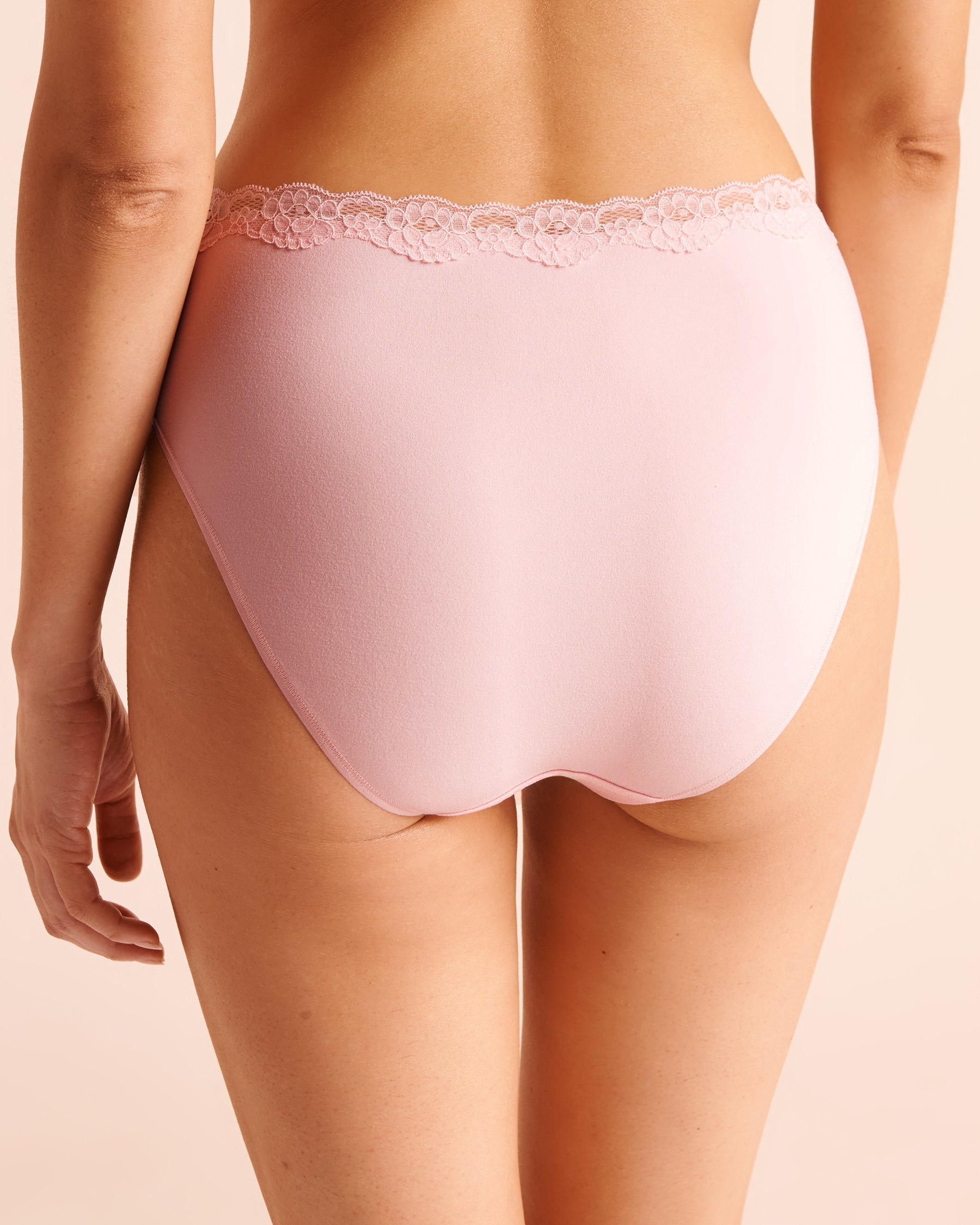 Super Soft Lace Trim High Waist Bikini Panty