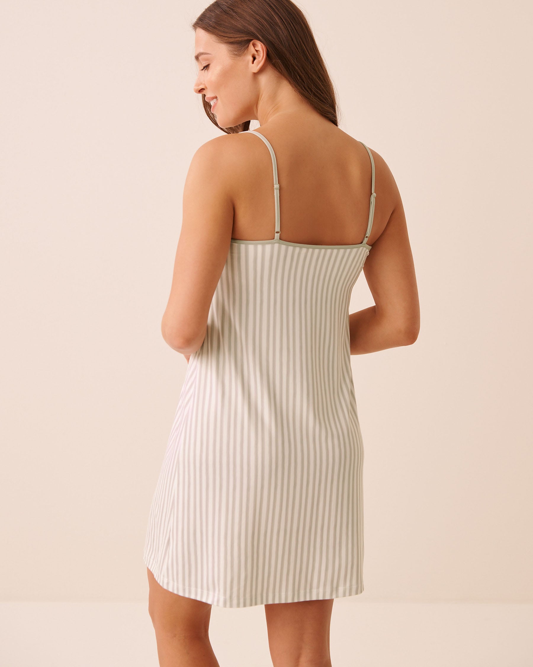 Super Soft Striped Nightie with Shelf Bra