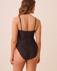 TERRA ZEBRA Built-in Control One-piece Swimsuit