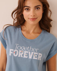 Together Forever Print Cotton Short Sleeve Sleepshirt