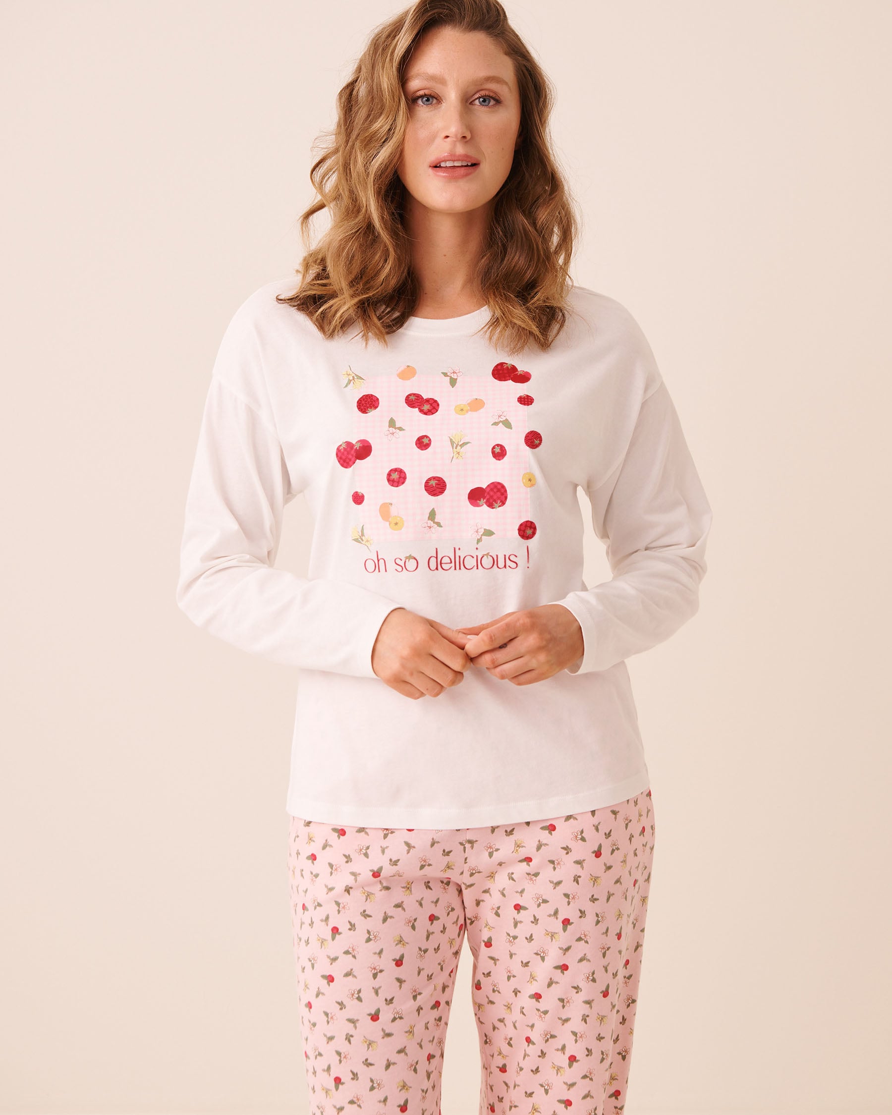 Tomato Print Cotton Long Sleeve Shirt