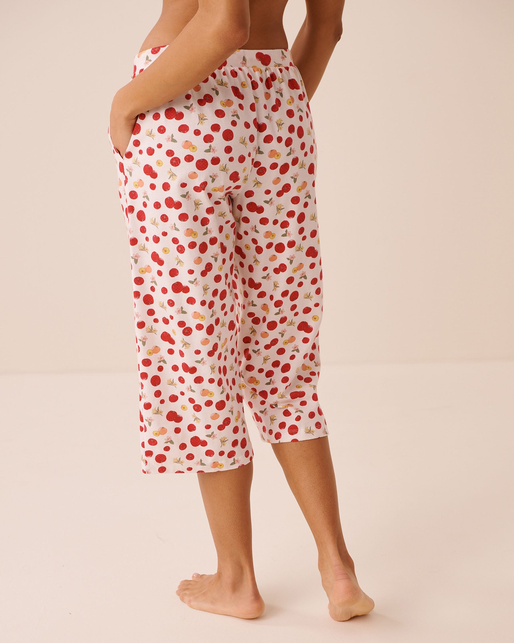 Tomato Print Cotton Pyjama Capris