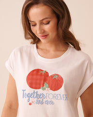 Tomato Print Cotton Short Sleeve T-shirt