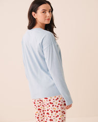 Tomato Sauce Print Cotton Long Sleeve Shirt