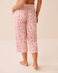 Watercolour Floral Print Super Soft Pajama Capris